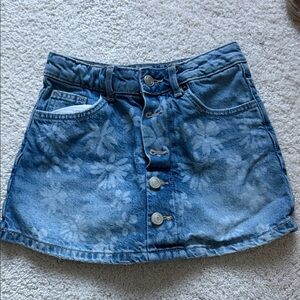 Zara Denim Floral Skort with Buttons